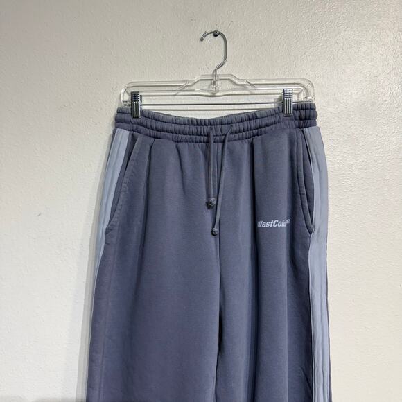 Zara Gray Slogan Striped West Columbia Jogger Trousers Sz M - Picture 3 of 12